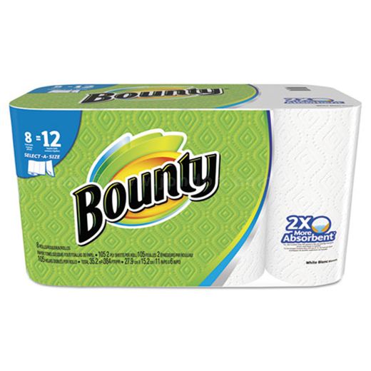P&G Bounty® Select‑A‑Size Perforated Roll Towels, 2 Ply, White, 105 Sheets  (8 PK)